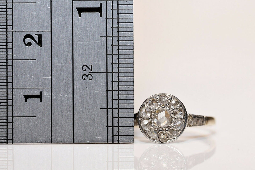 アンティーク オリジナル ヴィクトリアン 18K ナチュラルローズカットダイヤモンドのリング
