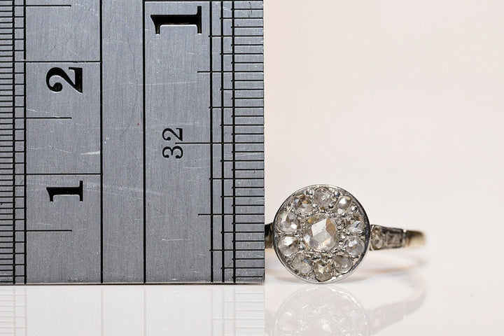 アンティーク オリジナル ヴィクトリアン 18K ナチュラルローズカットダイヤモンドのリング