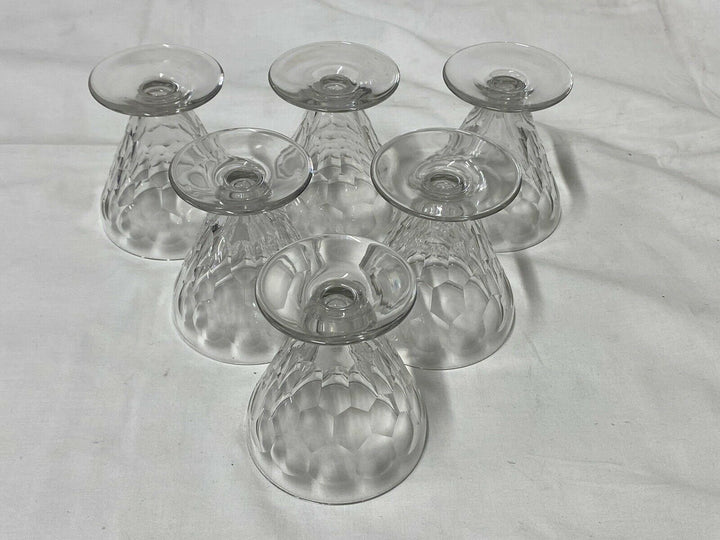 BACCARAT 6 VERRES À VIN BLANC CRISTAL DÉCOR ÉCAILLE MODÈLE CHAUNY LOT 2.