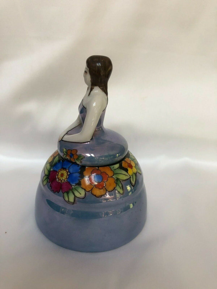 オールドノリタケ　デコレディ　女性の置物（小物入れ）