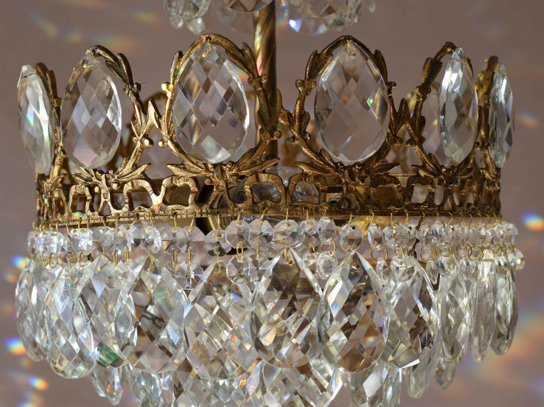 Easy Fit Antique / Vintage Crystal Chandelier, Empire Style Home Living Lamp
