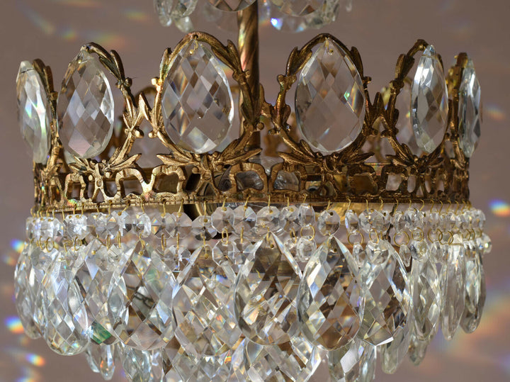 Easy Fit Antique / Vintage Crystal Chandelier, Empire Style Home Living Lamp