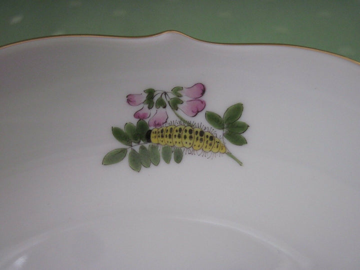 Schöne Meissen Schale mit Schmetterlings und Raupen-Dekor