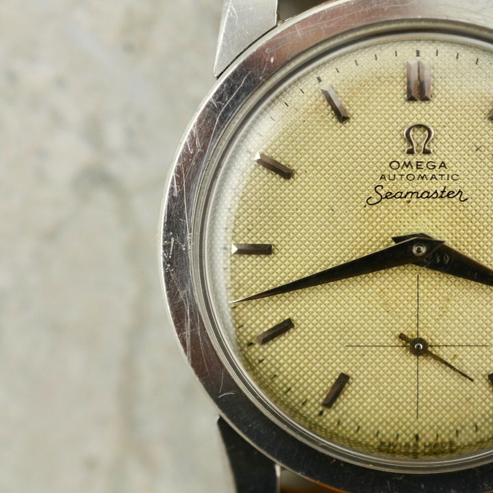Vintage C1954 Omega Seamaster Automatic Honeycomb dial ref.2576-6 watch in steel