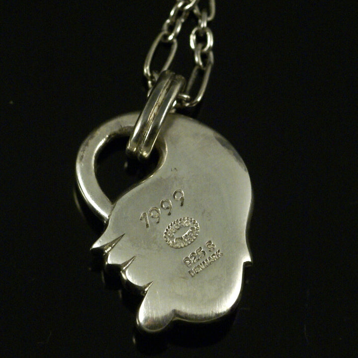 Georg Jensen Sterling Silver Pendant of the Year 1999 with Turquoise - Heritage.