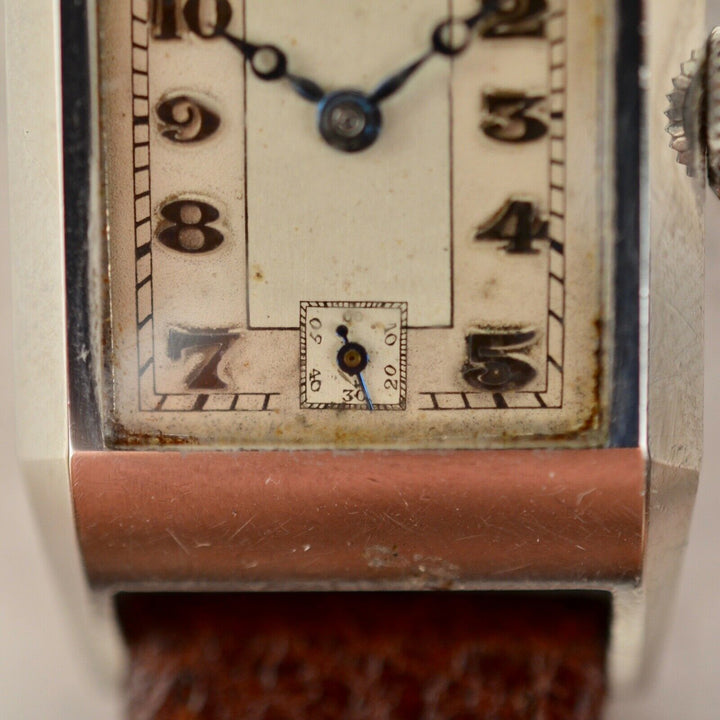 C.1930 Vintage Zenith Curvex Tank watch Breguet dial cal. 8 3/4 in steel