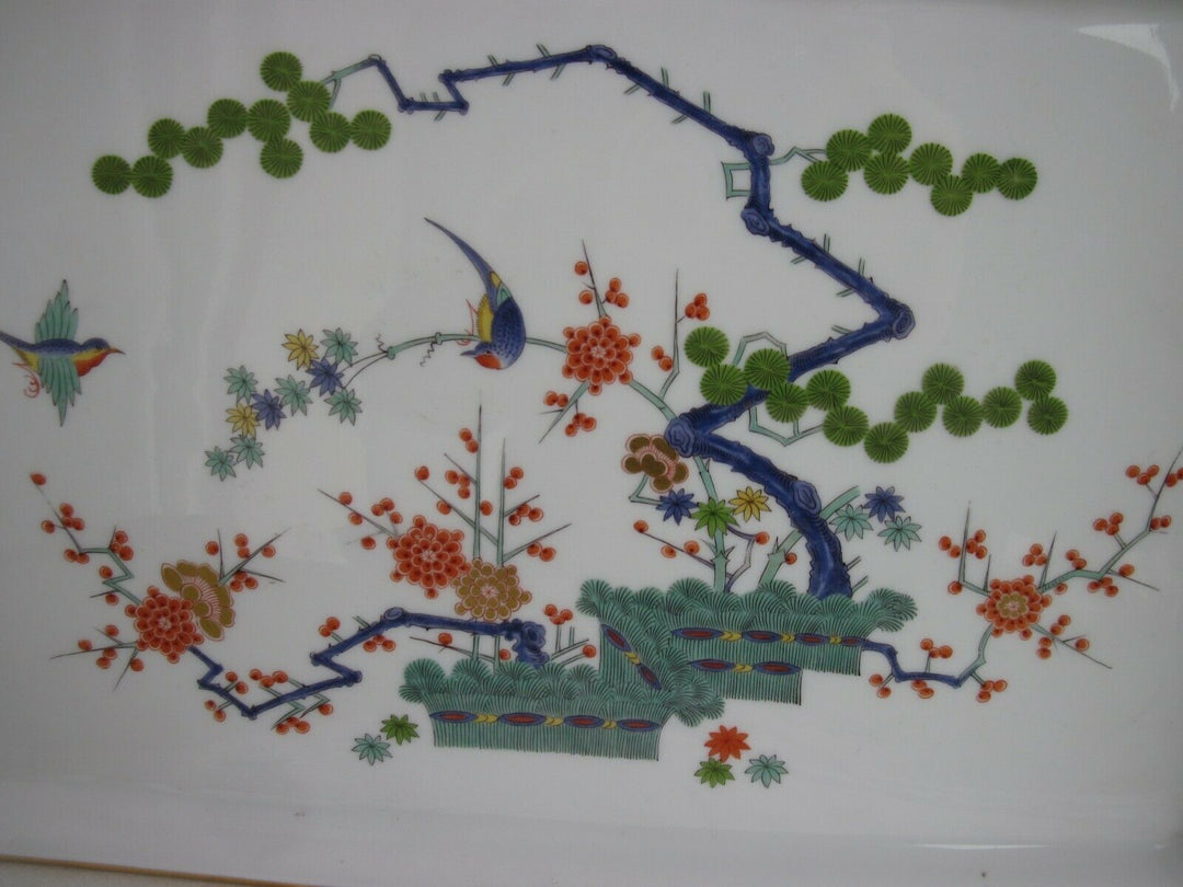 Schönes großes Meissen Tablett in Dekor Indisches Astmuster, drei Freunde