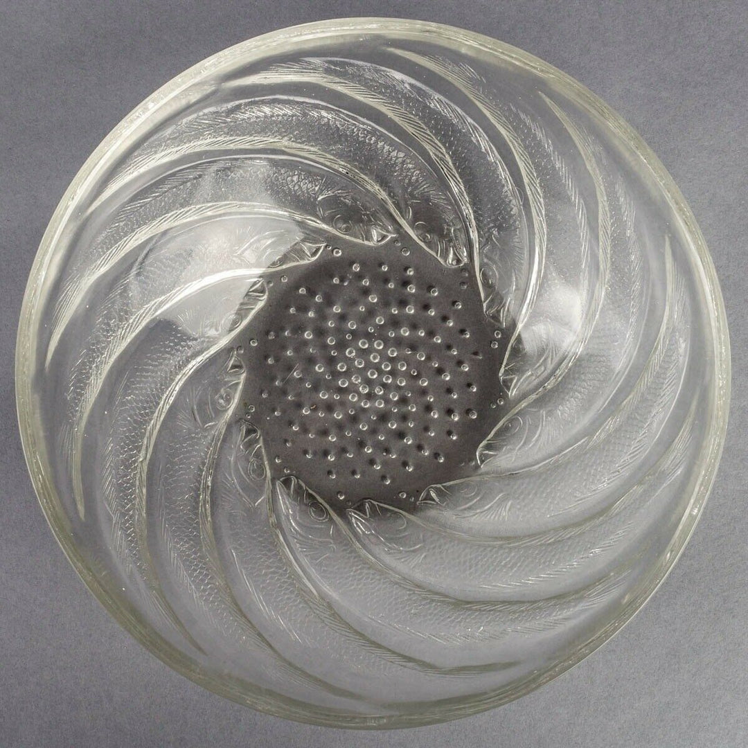 Coupe Poissons Verre Blanc René Lalique R.Lalique Clear Glass Bowl Fishes