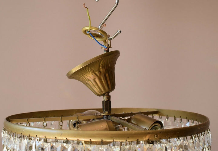 Flush Antique French Vintage Crystal Chandelier Pendant Ceiling Hallway Lighting