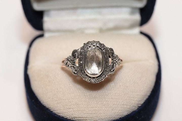 アンティーク オリジナル 8K ナチュラルローズカットダイヤモンドのリング