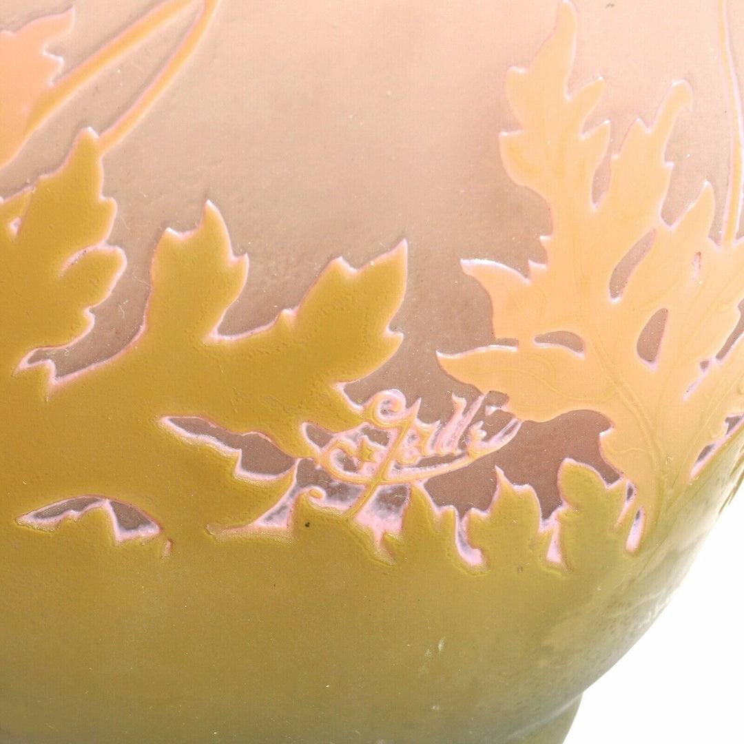 Emile Galle Art Nouveau Cameo Floral Vase