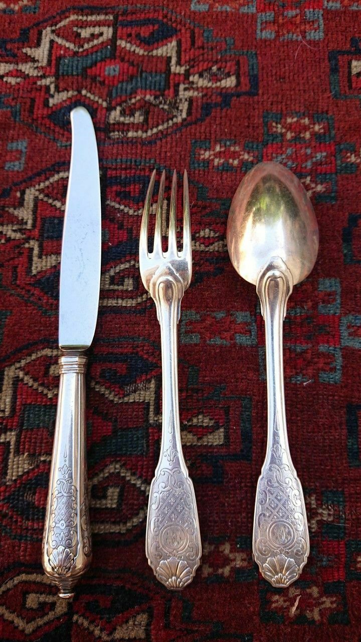 CHRISTOFLE CARDEILHAC STERLING SILVER DINNER SET FOR SIX WITH 18 PIECES