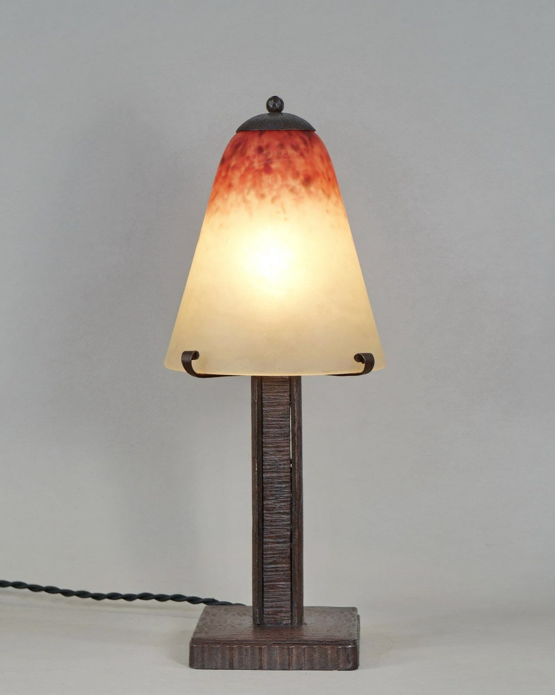 SCHNEIDER : FRENCH ART DECO LAMP 1930 .......... wrought iron .. muller era 1925