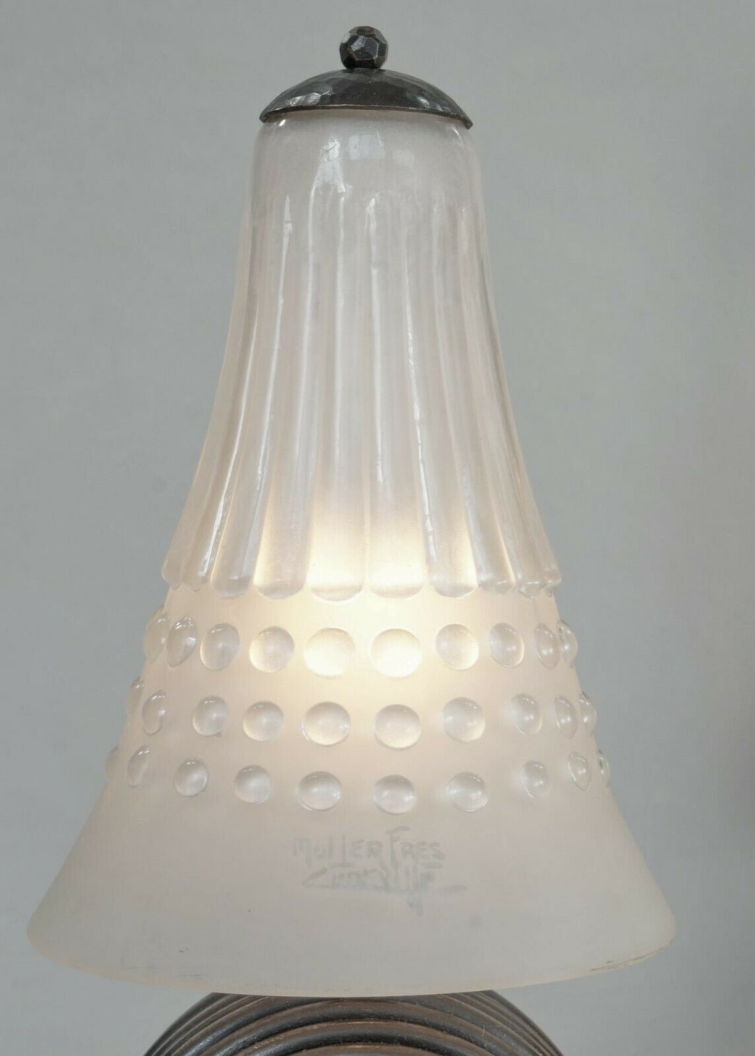 ミューラー兄弟　希少なペアのアールデコランプ　1930年　フランス製　錬鉄