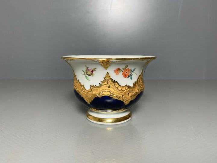 MEISSEN MOKKA GEDECK 2-TLG TASSE UT B-FORM KOBALTBLAU STREUBLÜMCHEN VIEL GOLD