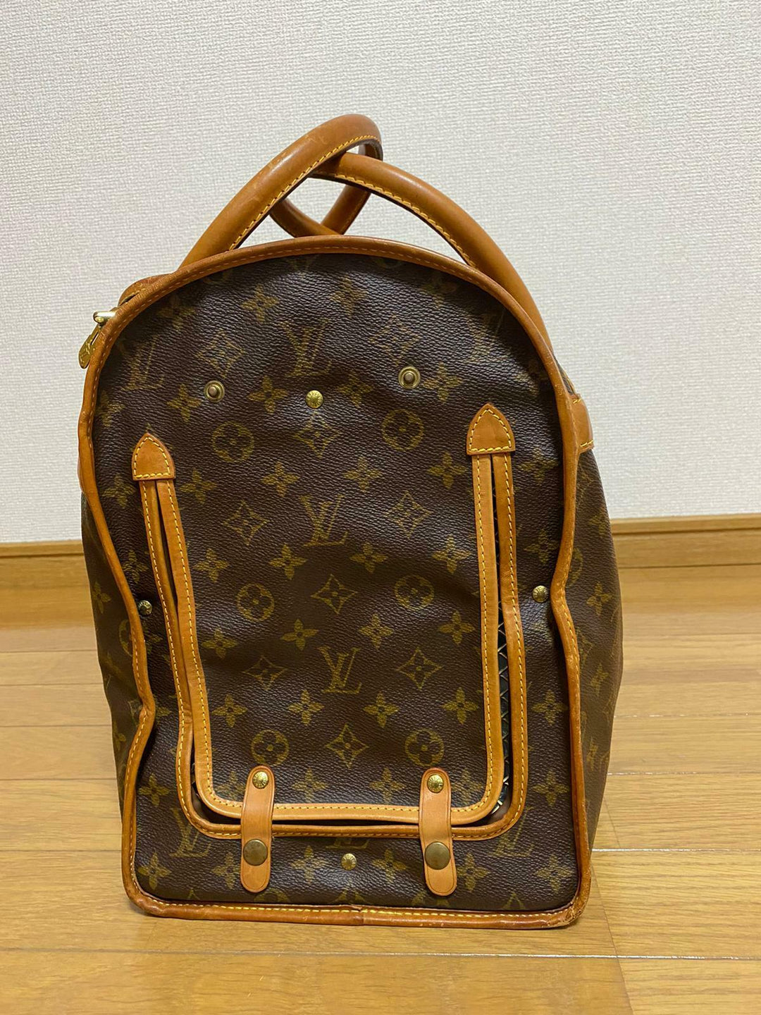 AUTH LOUIS VUITTON MONOGRAM SAC Chien 50 Dog Pet Carrier Bag Purse Travel LV288