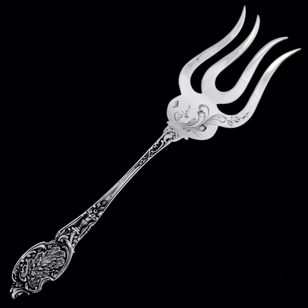 Boivin French sterling silver Dessert Hors d'Oeuvre set 4 pc w/box Rococo