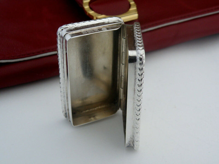 Antique English Sterling Silver Pill Box Monogramm Decor 1871