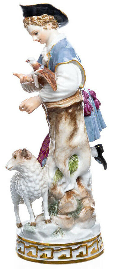 マイセン フィギュリン 鳥籠と手紙を持った女羊飼い （MEISSEN