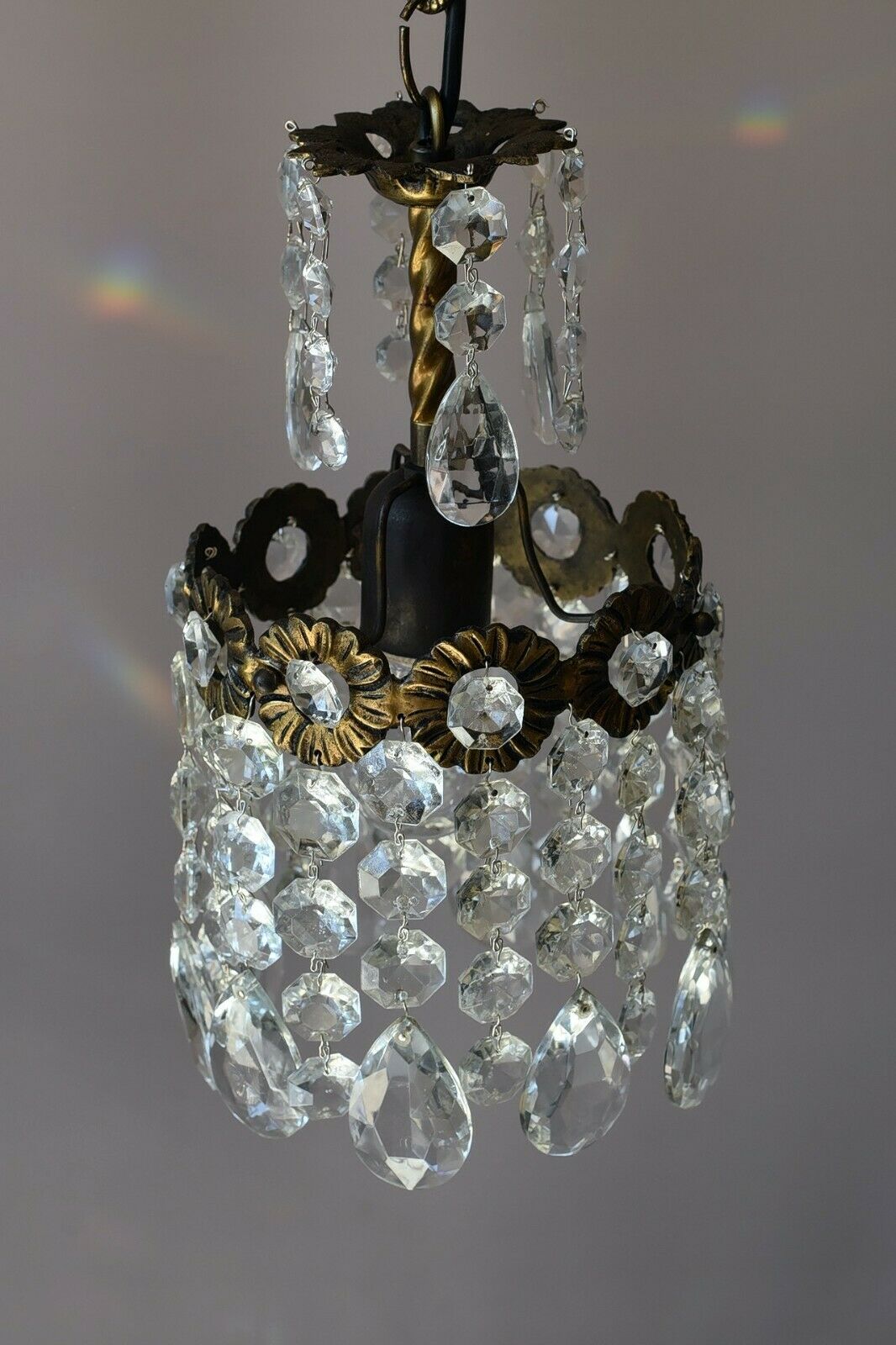 Christmas Sale Small Crystal Chandelier, Antique Vintage Wedding Lighting, Lamp
