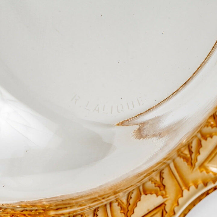 Coupe Plat Chevreuse Patine Sépia Rene Lalique R.Lalique Stain Bowl