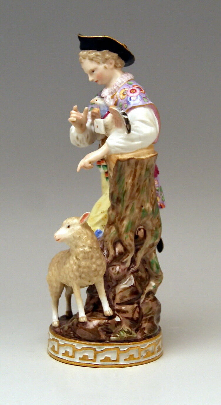 マイセン人形(MEISSEN)「子羊を連れた羊飼いとラブレター」