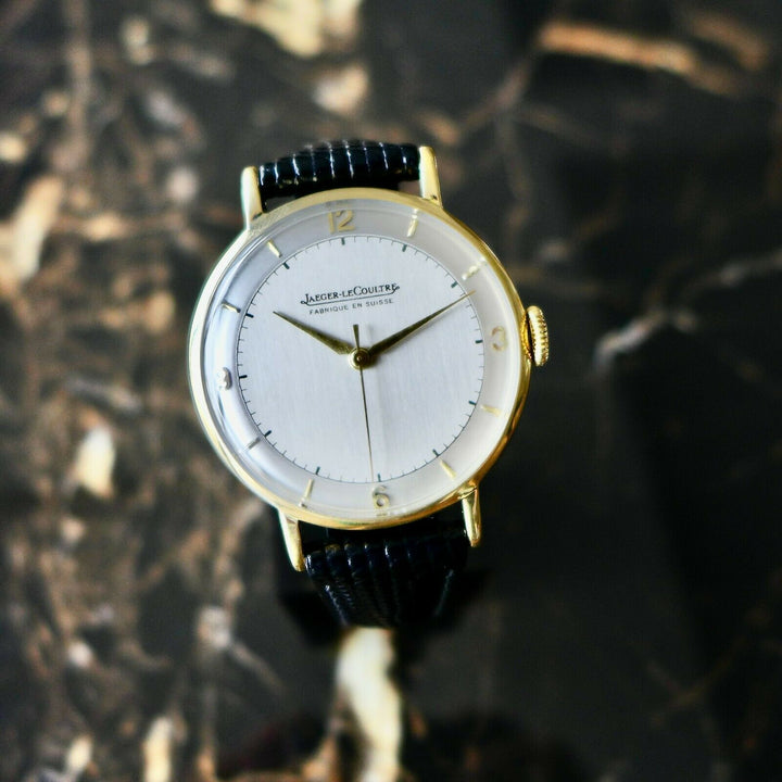 ジャガー　ルクルト　美しいヴィンテージ男性用腕時計　1940年代製　オーバーサイズ(36ｍｍ)　18K