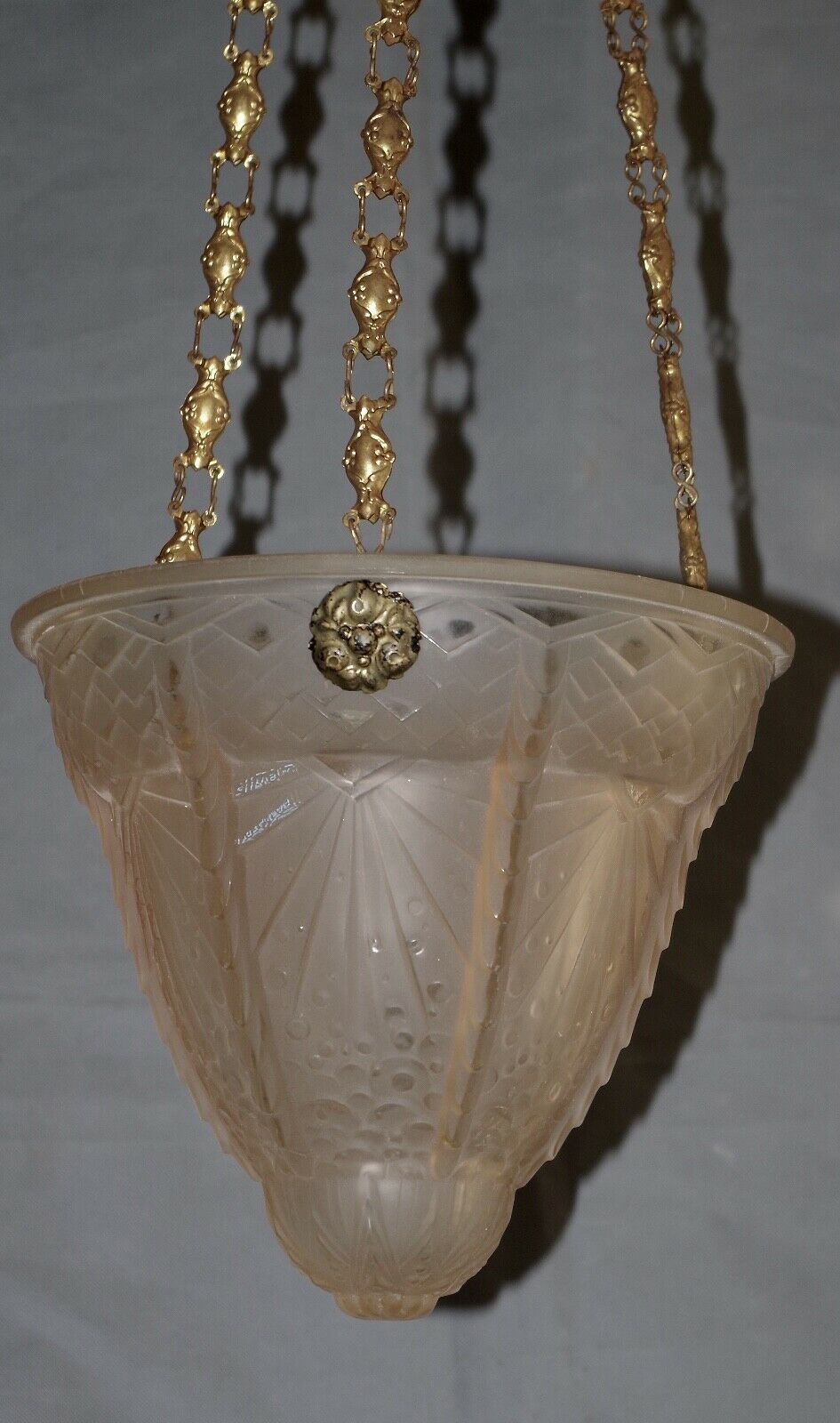 IMPORTANT GLOBE OBUS MULLER FRERES ART DECO BON ETAT