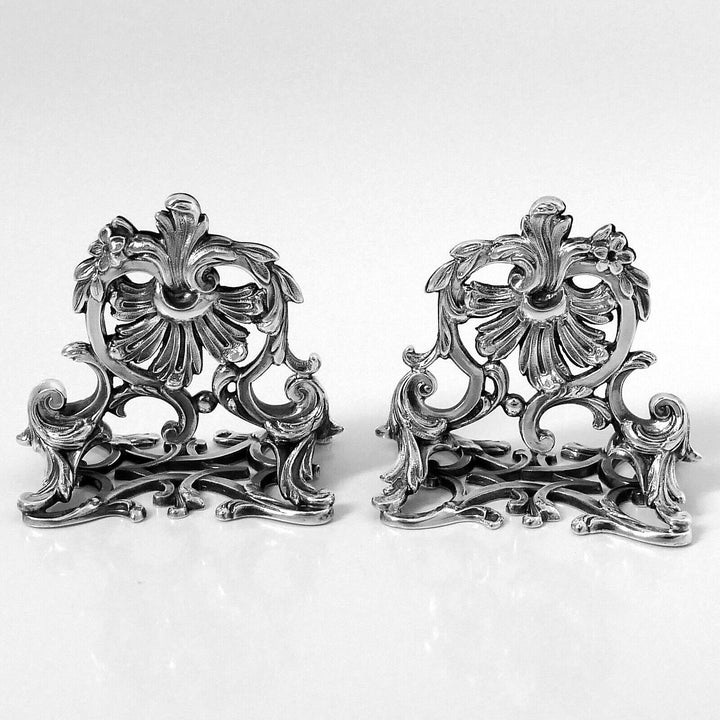 Lapar Rare French All Sterling Silver Menu, Place, Name Holders Pair