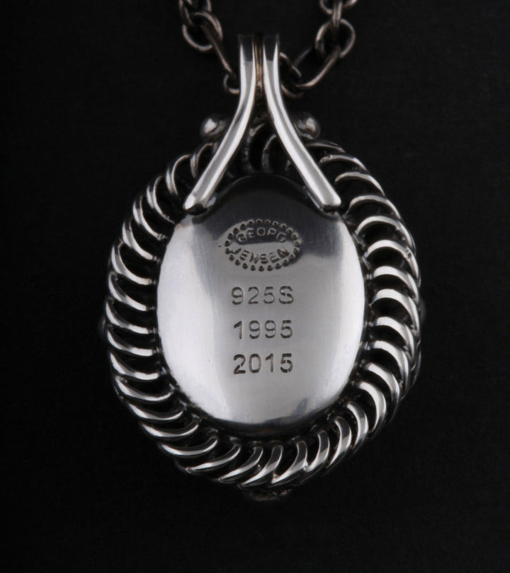 GEORG JENSEN Sterling Silver Pendant Of The Year 1995 / 2015 with Black Agate