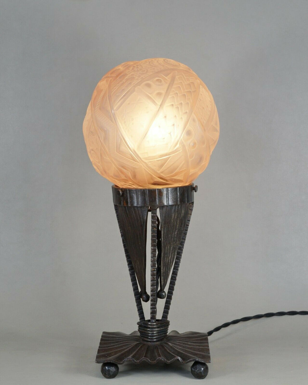 MULLER FRERES : FRENCH 1930 ART DECO LAMP ........ degué daum sabino era France