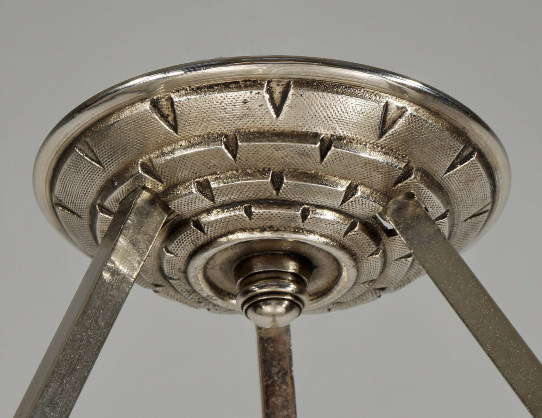 VIARMÉ : FRENCH 1930 ART DECO PENDANT CHANDELIER ....... lustre lamp muller era