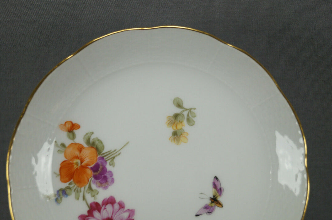 KPM Berlin Hand Painted Dresden Floral Butterfly & Gold Tea Cup & Saucer A