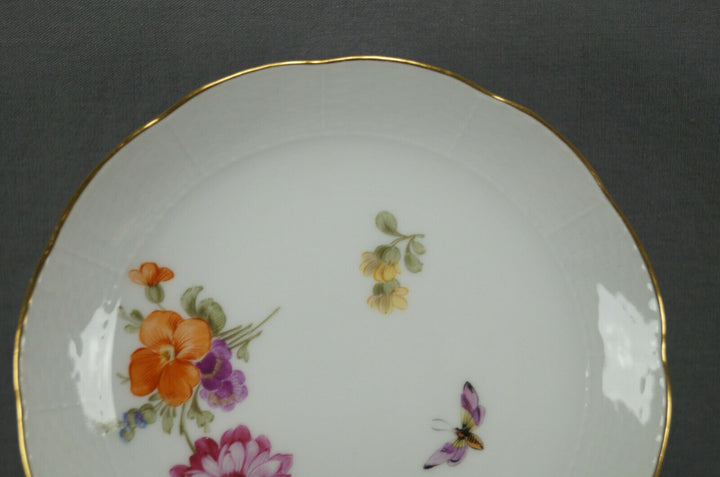 KPM Berlin Hand Painted Dresden Floral Butterfly & Gold Tea Cup & Saucer A