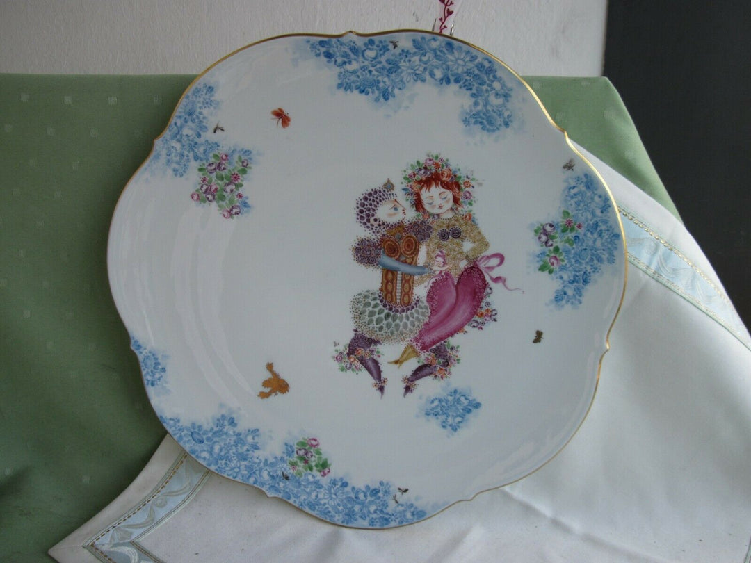 Wunderschöne große Meissen Tortenplatte Dekor Sommernachtstraum / Blütenreigen