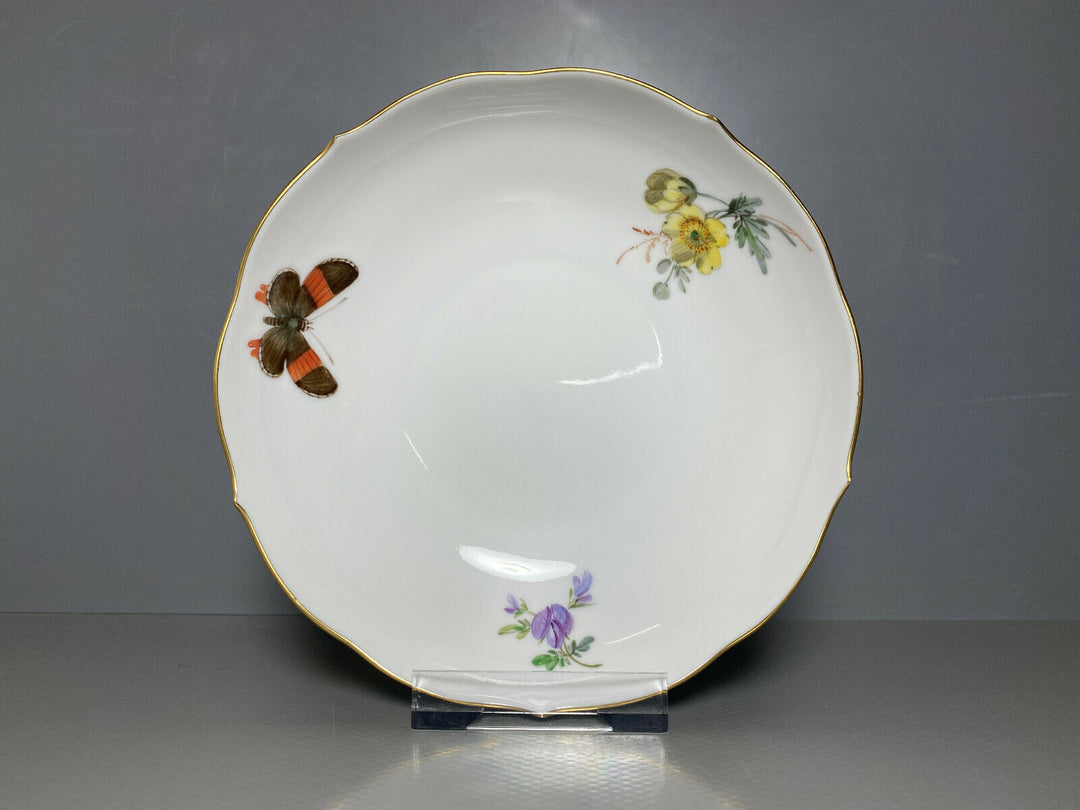 MEISSEN KAFFEE GEDECK 2-TLG TASSE UT NATURALISTISCHE BLUMENMALEREI SCHMETTERLING