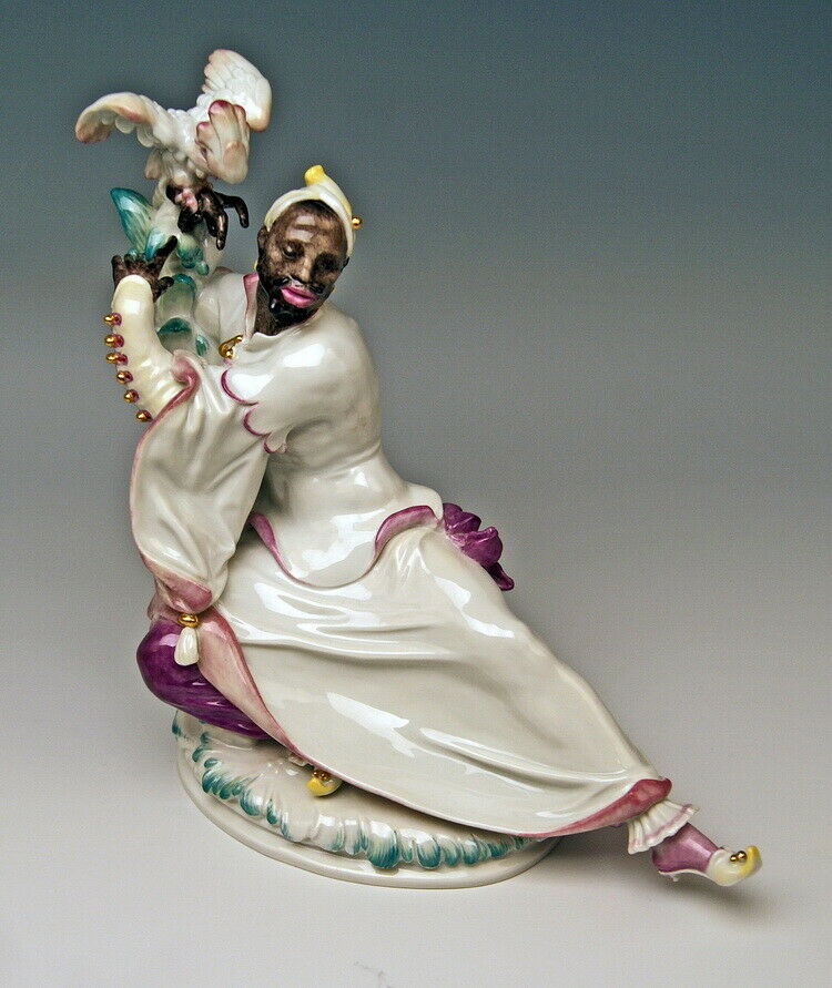 邁森 MEISSEN マイセン ORIENTALISCHE FIGUREN PAAR FRAU FLÖTE MANN KAKADU P.SCHEURICH