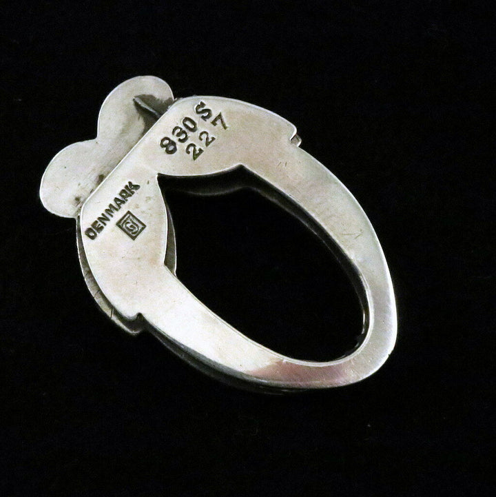 Georg Jensen. Silver Cactus Brooch Clip #227. 1933-44 Hallmarks