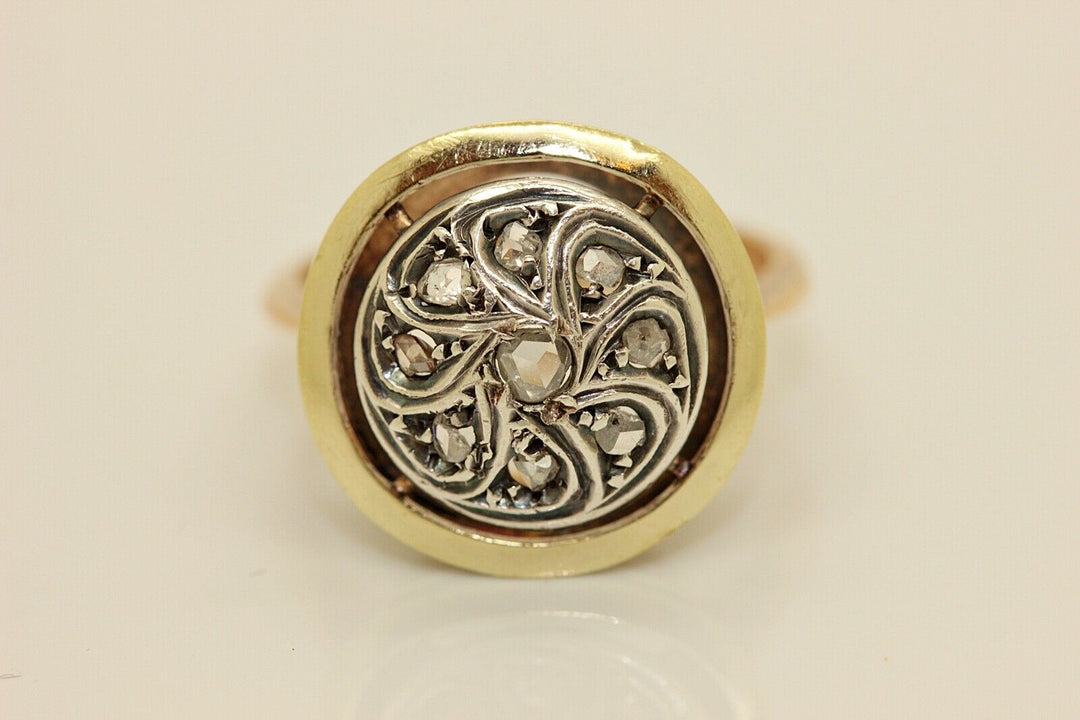 アンティーク オリジナル  14K ローズカットダイヤモンドのリング