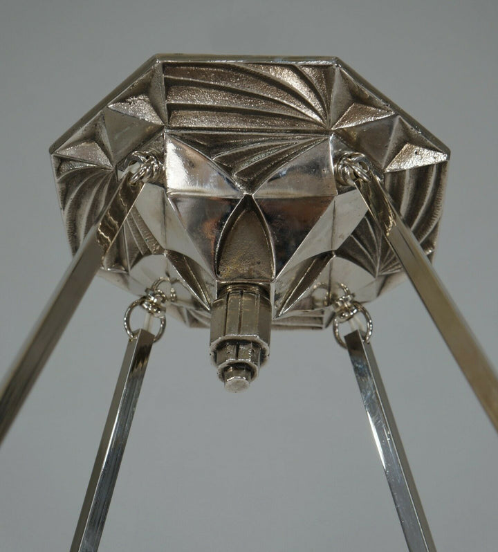 MULLER FRERES & A.BLOCH : FRENCH 1930 ART DECO PENDANT CHANDELIER .. lamp France