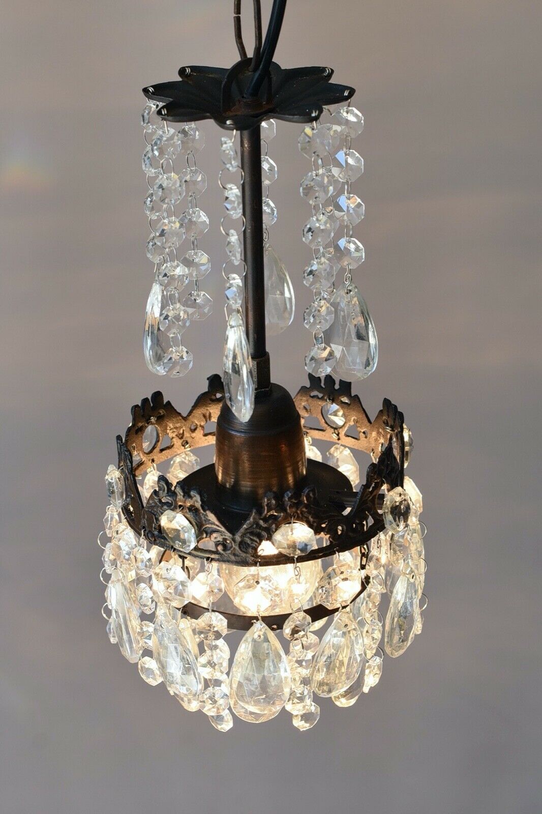 Three Matching Antique Crystal Chandeliers,Vi
