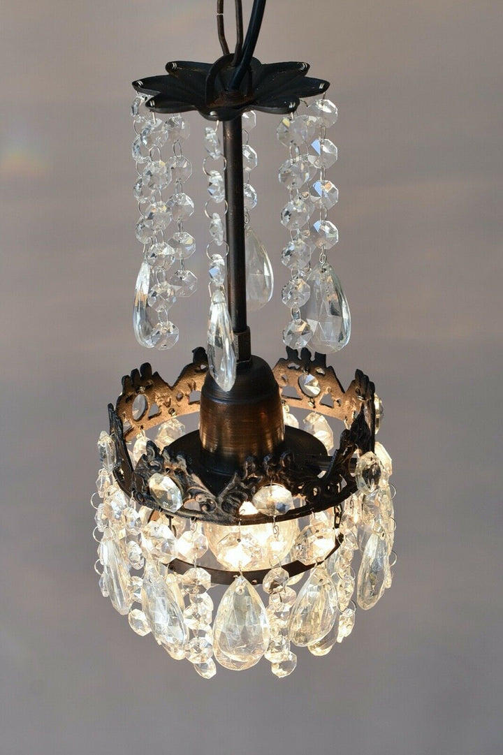 Three Matching Antique Crystal Chandeliers,Vi