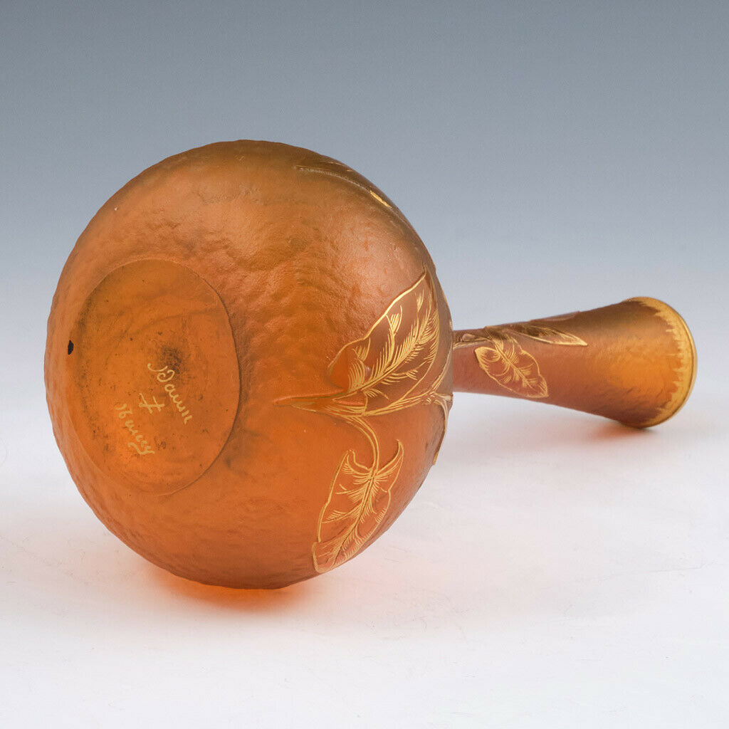 ドーム兄弟( DAUM NANCY)　金色の朝顔デコの花瓶　1895年