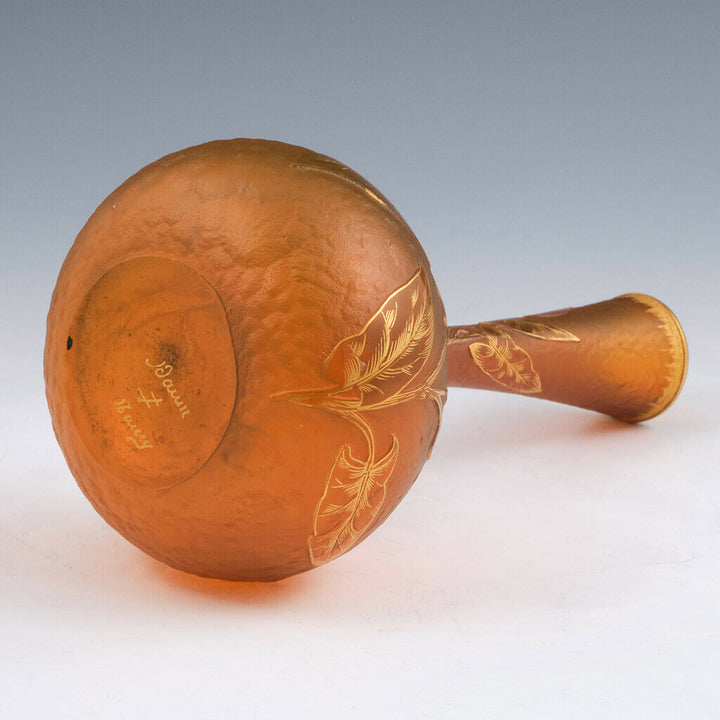 ドーム兄弟( DAUM NANCY)　金色の朝顔デコの花瓶　1895年