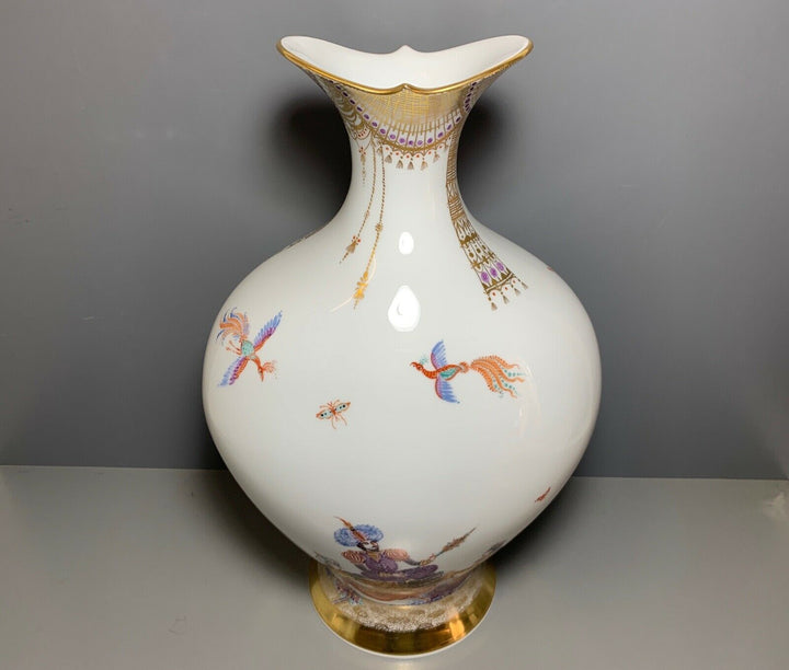 GROSSE MEISSEN VASE 1001 NACHT VIEL GOLD HEINZ WERNER SEHR GUTER ZUSTAND H:45cm