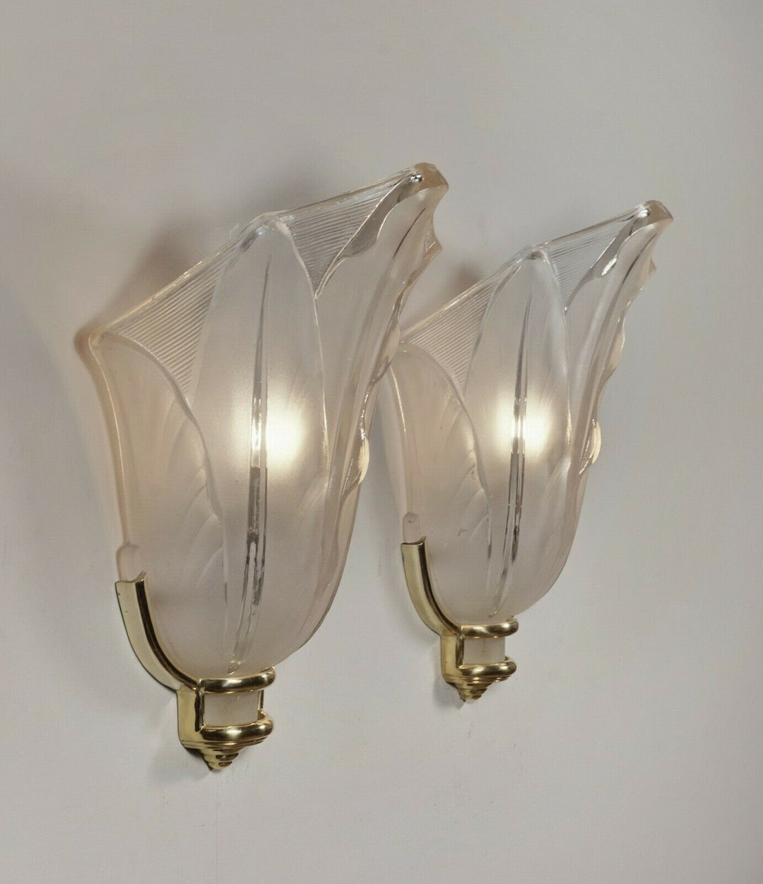 J.Gauthier EZAN : PAIR OF FRENCH ART DECO WALL SCONCES . lamp 1930 muller era