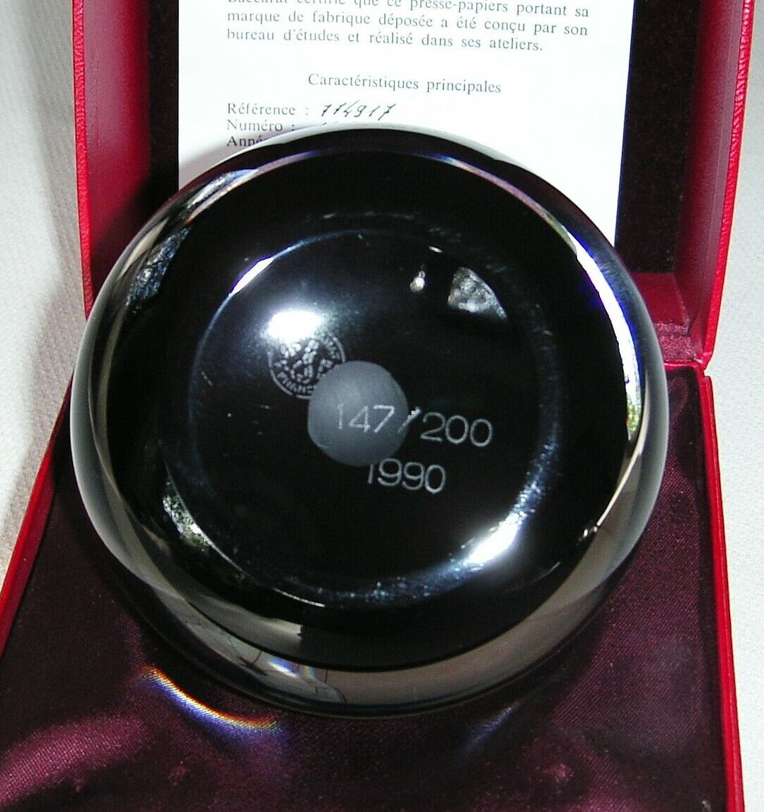 Briefbeschwerer Paperweight "Malteserkreuz" Baccarat 1990, Nr. 147/200