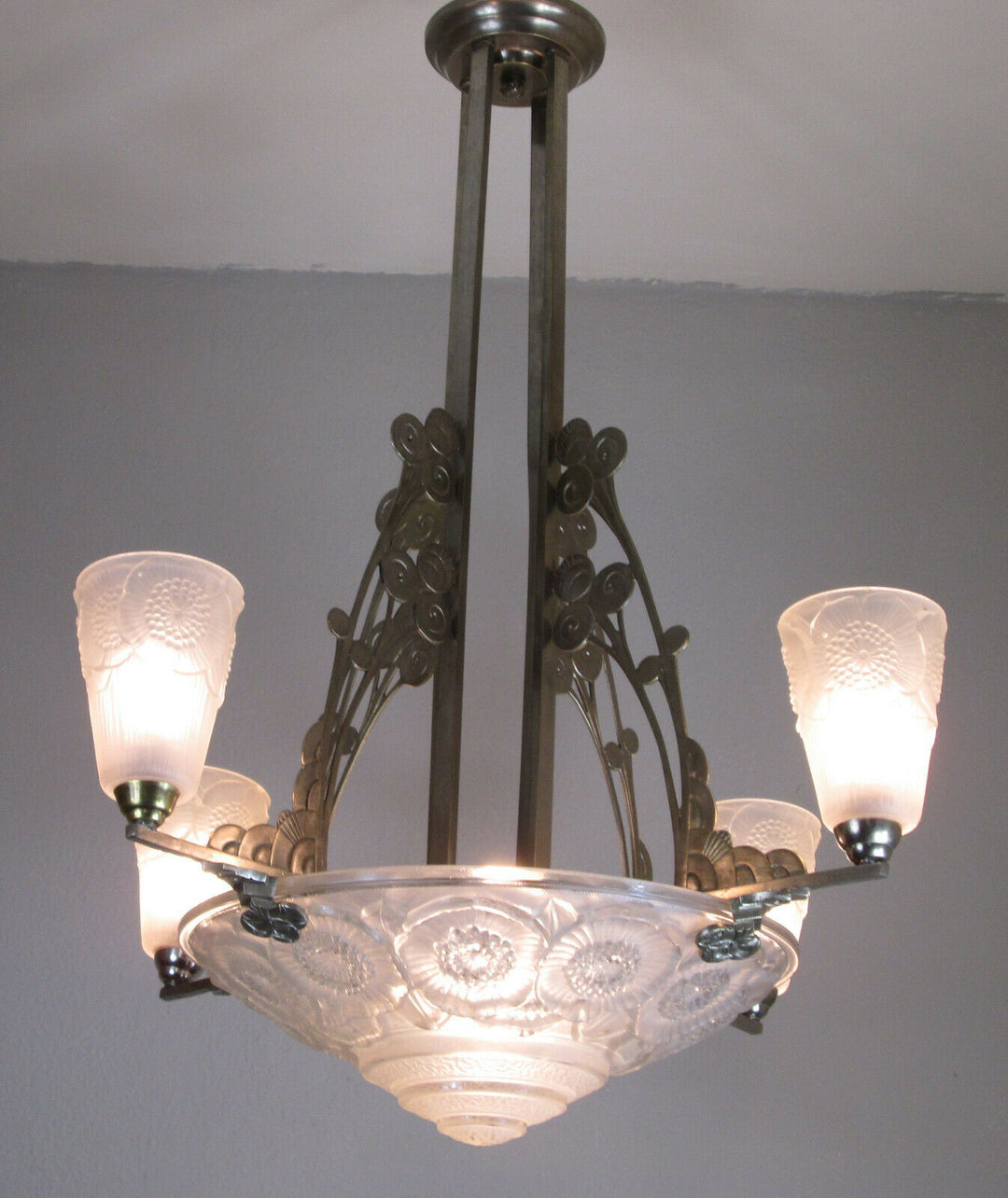 WONDERFUL FRENCH ART DECO CHANDELIER 1925 - VERDUN - FRANCE