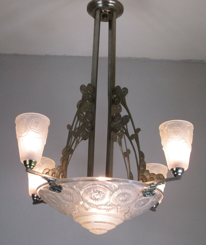 WONDERFUL FRENCH ART DECO CHANDELIER 1925 - VERDUN - FRANCE