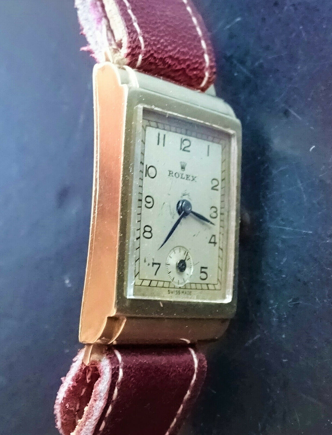 Rolex ♛ 2536 Art Deco Yellow Gold 9C 375 Antique Luxury Men's Watch 1930 Service